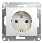 GLOSSA Розетка с заземлением в рамку белая