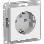 Розетка ATLASDESIGN с заземлением 16А механизм белый